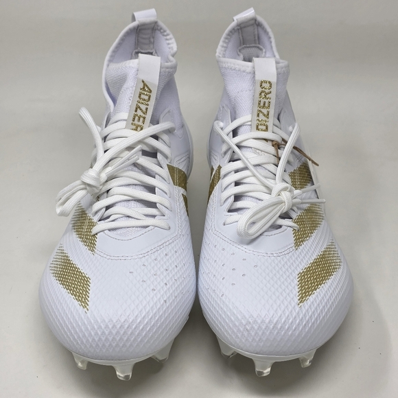Adidas Adizero Impact MID Football Cleats White Gold IF2476 Men's Size 9 New - Picture 7 of 12